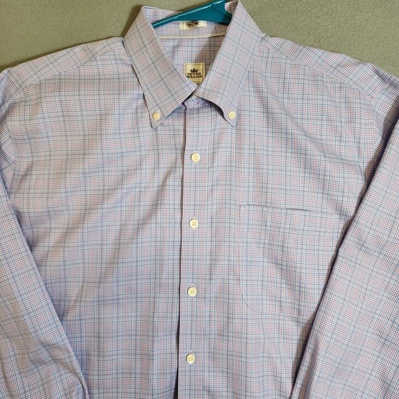 Peter Millar Shirt Mens XL Multicolor Plaid Nanolux Easy Care Full Sleeve - Picture 3 of 16